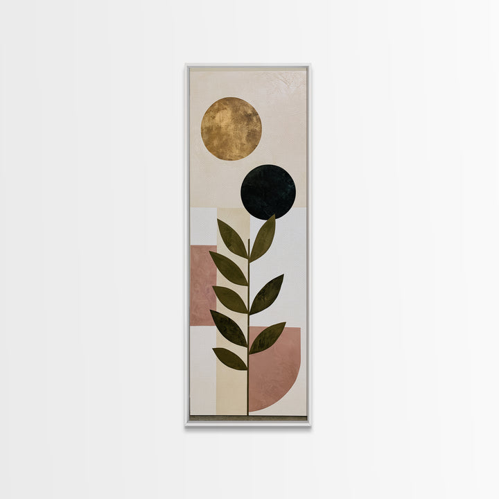 Minimal Sun over Pine Forest Canvas Print, Scandinavian Art, Original Painting, Living Room Decor, Nordic, Modern Wall Art, SCA-1x3-77