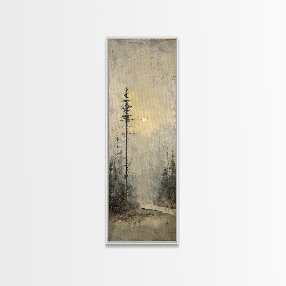 Single Black Branch on Warm White Background Canvas Print, Scandinavian Art, Gallery Decor, Living Room Decor, Nordic, SCA-1x3-80