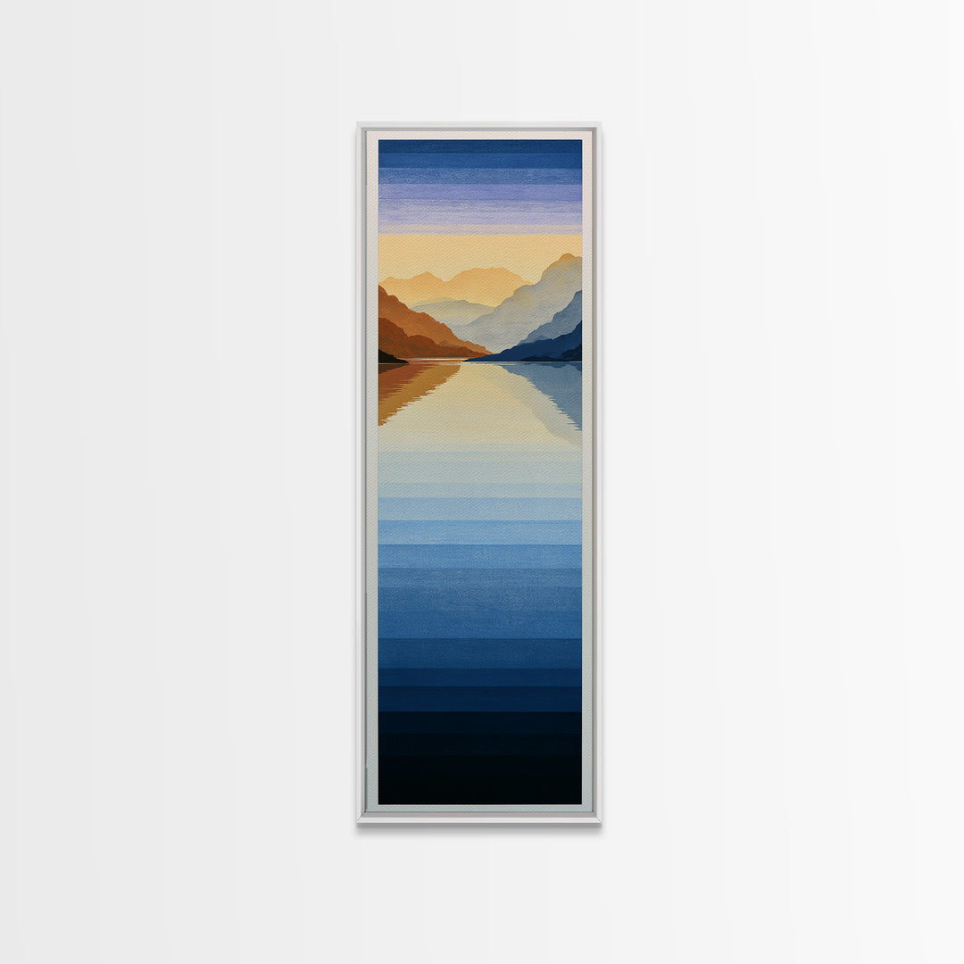 Minimal Fjord Landscape Canvas Print, Scandinavian Art, Art Print, Living Room Decor, Fine Art, Nordic, Farmhouse Decor, SCA-1x3-86