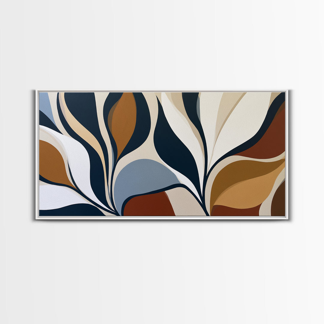 Pale Oak Botanical Line Drawing Framed Canvas Print, Scandinavian Art, Abstract Art, Living Room Decor, Oil Painting, Nordic, SCA-2x1-1