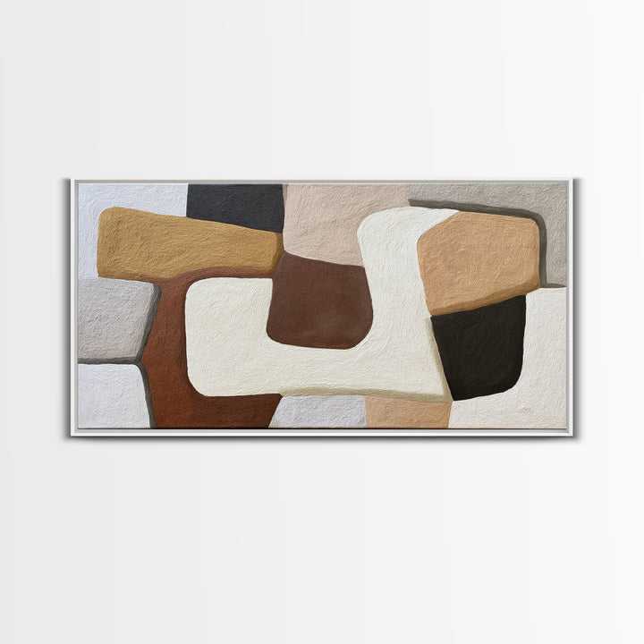 Soft Wool Texture Abstract Framed Canvas Print, Scandinavian Art, Decor, Living Room Decor, Abstract Art, Nordic, Printable Art, SCA-2x1-15