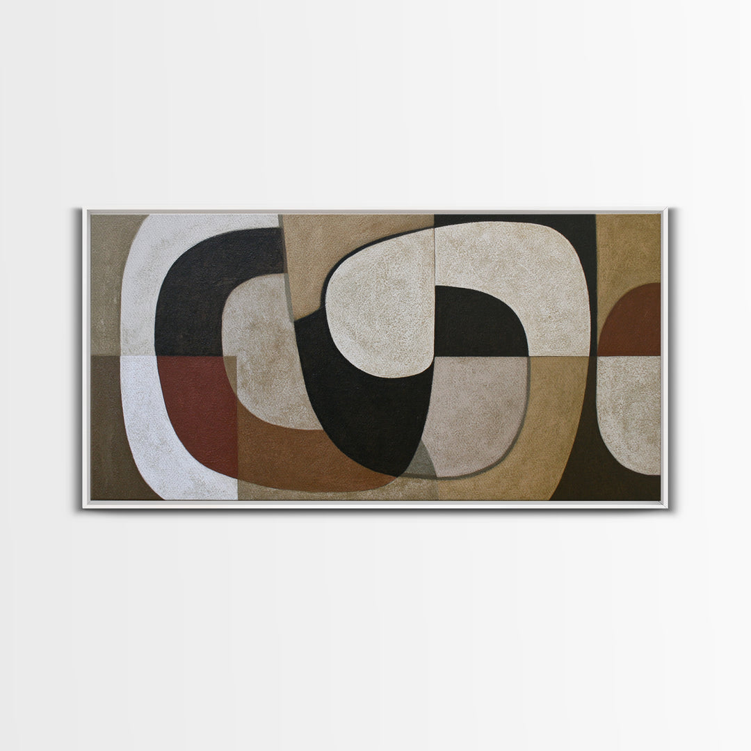 Soft Beige Geometric Abstraction Canvas Print, Scandinavian Art, Farmhouse Decor, Living Room Decor, Abstract Art, Nordic, SCA-2x1-47