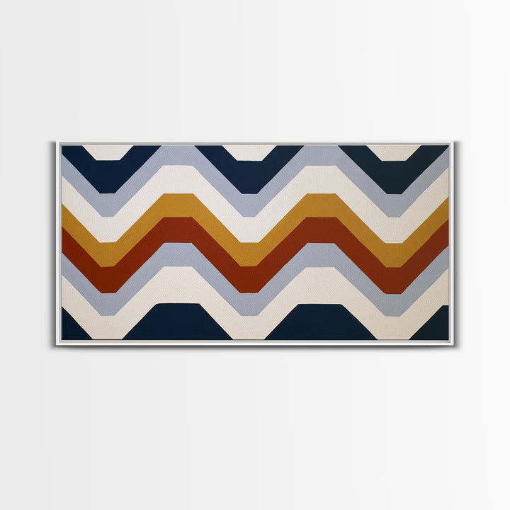 Scandinavian Textile Pattern Framed Canvas Print, Scandinavian Art, Mid Century Modern, Living Room Decor, Oil Painting, Nordic, SCA-2x1-60