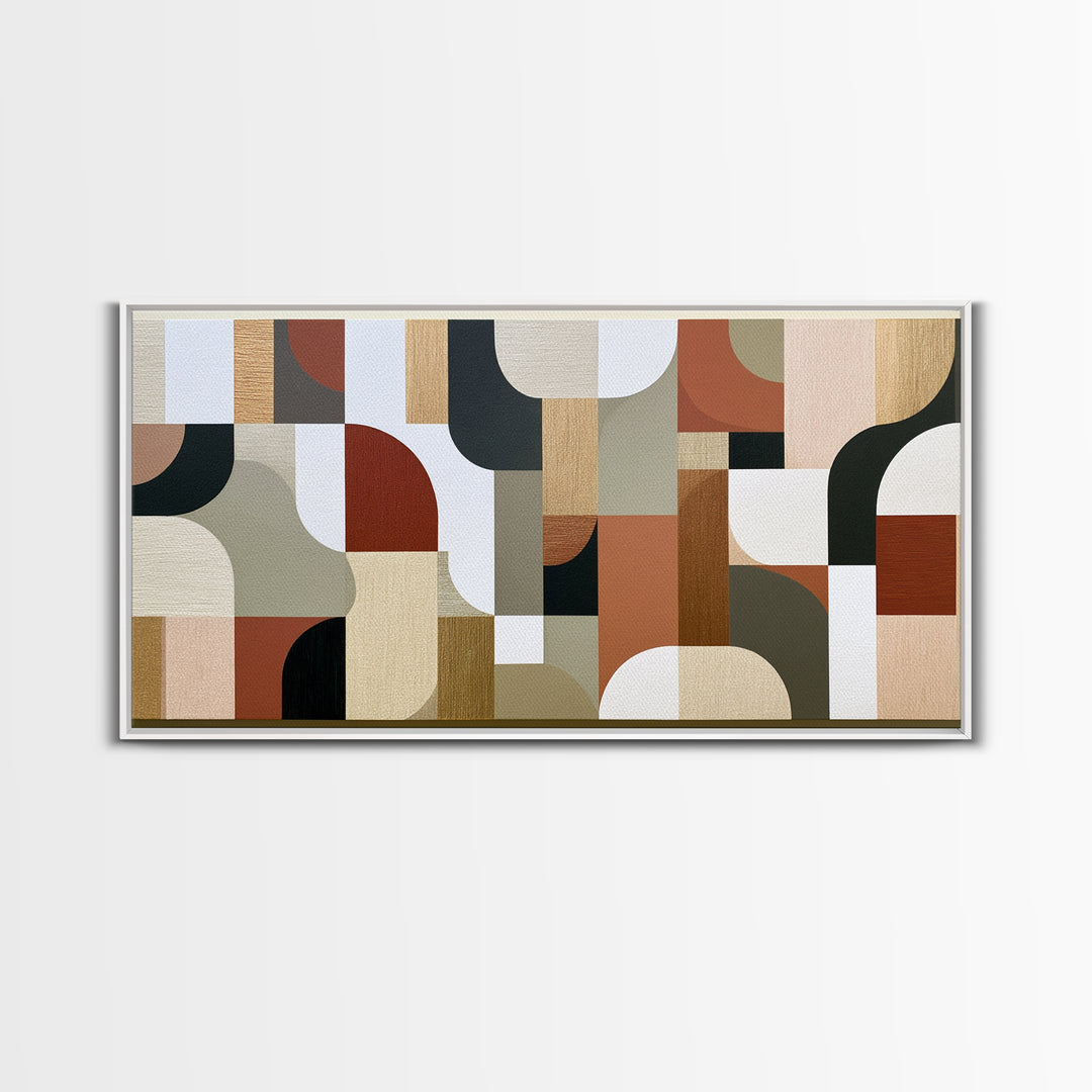 Soft Wool Texture Abstract Framed Canvas Print, Scandinavian Art, Abstract Painting, Living Room Decor, Abstract Art, Nordic, SCA-2x1-87