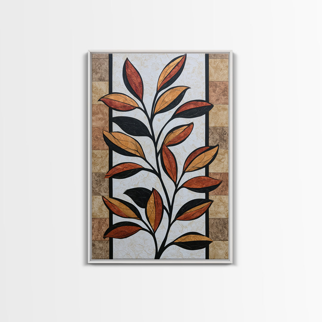 Single Black Branch on Warm White Background Canvas Print, Scandinavian Art, Canvas Art, Living Room Decor, Nordic, SCA-2x3-100