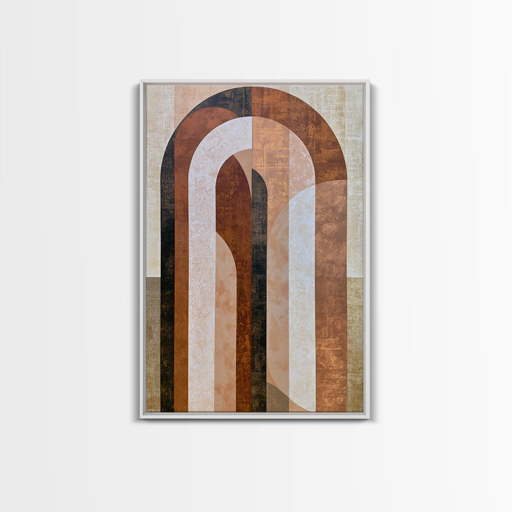 Abstract Arch Shapes Framed Canvas Print, Scandinavian Art, Mid Century Modern, Living Room Decor, Nordic, Boho Wall Art, SCA-2x3-22