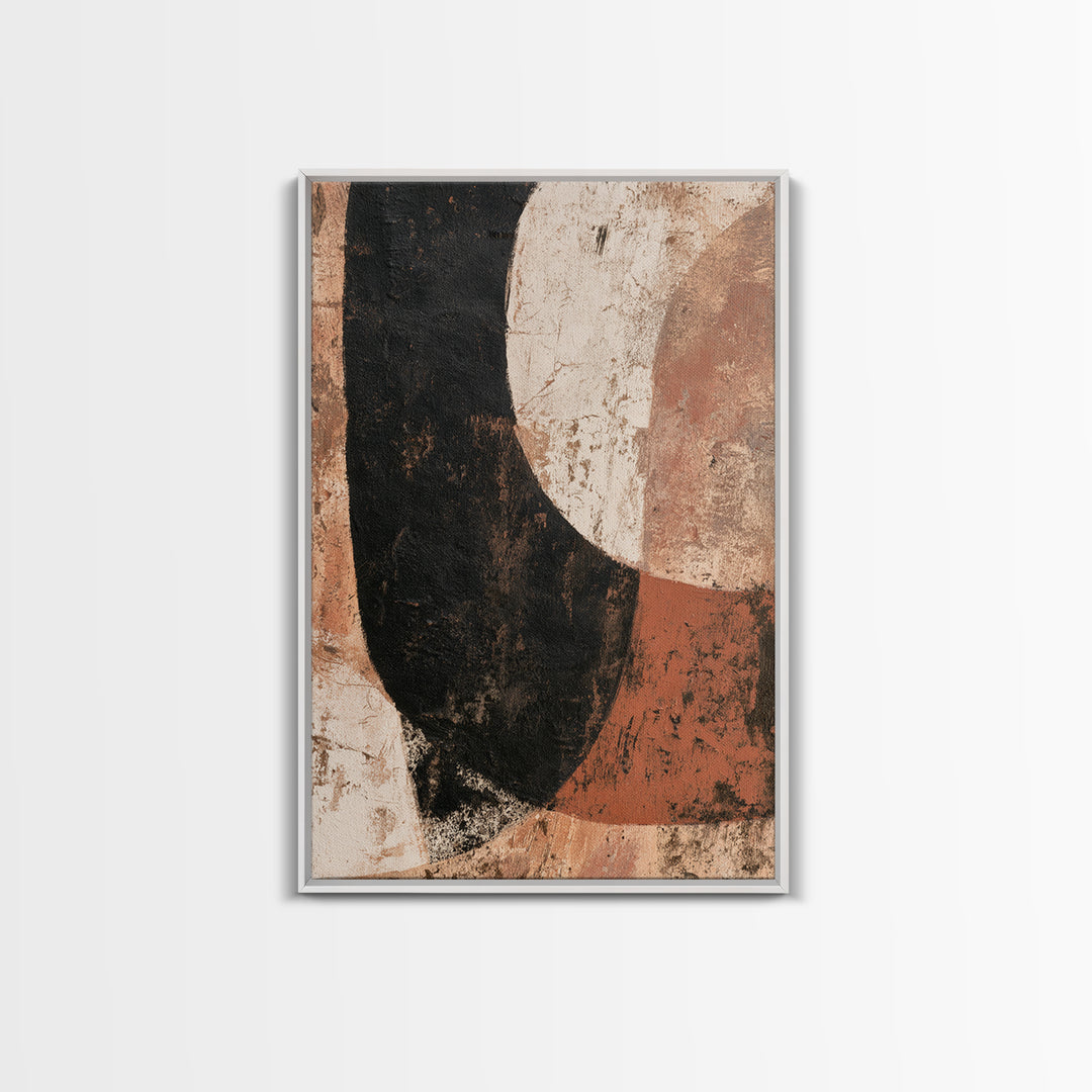Minimal Sun over Pine Forest Framed Canvas Print, Scandinavian Art, Canvas Art, Living Room Decor, Oil Painting, Nordic, SCA-2x3-25