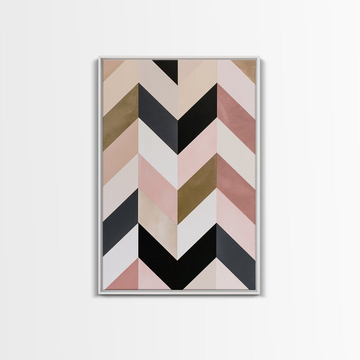 Herringbone Monochrome Pattern Framed Canvas Print, Scandinavian Art, Decor, Living Room Decor, Fine Art, Nordic, Printable Art, SCA-2x3-30