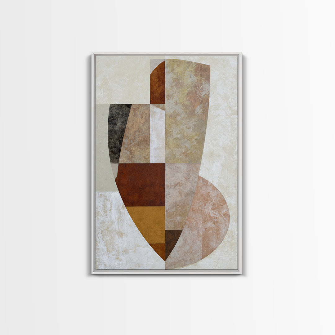 Soft Beige Geometric Abstraction Canvas Print, Scandinavian Art, Boho Wall Art, Living Room Decor, Abstract Art, Nordic, SCA-2x3-35