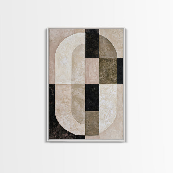 Abstract Arch Shapes Framed Canvas Print, Scandinavian Art, Mid Century Modern, Living Room Decor, Nordic, Boho Wall Art, SCA-2x3-46