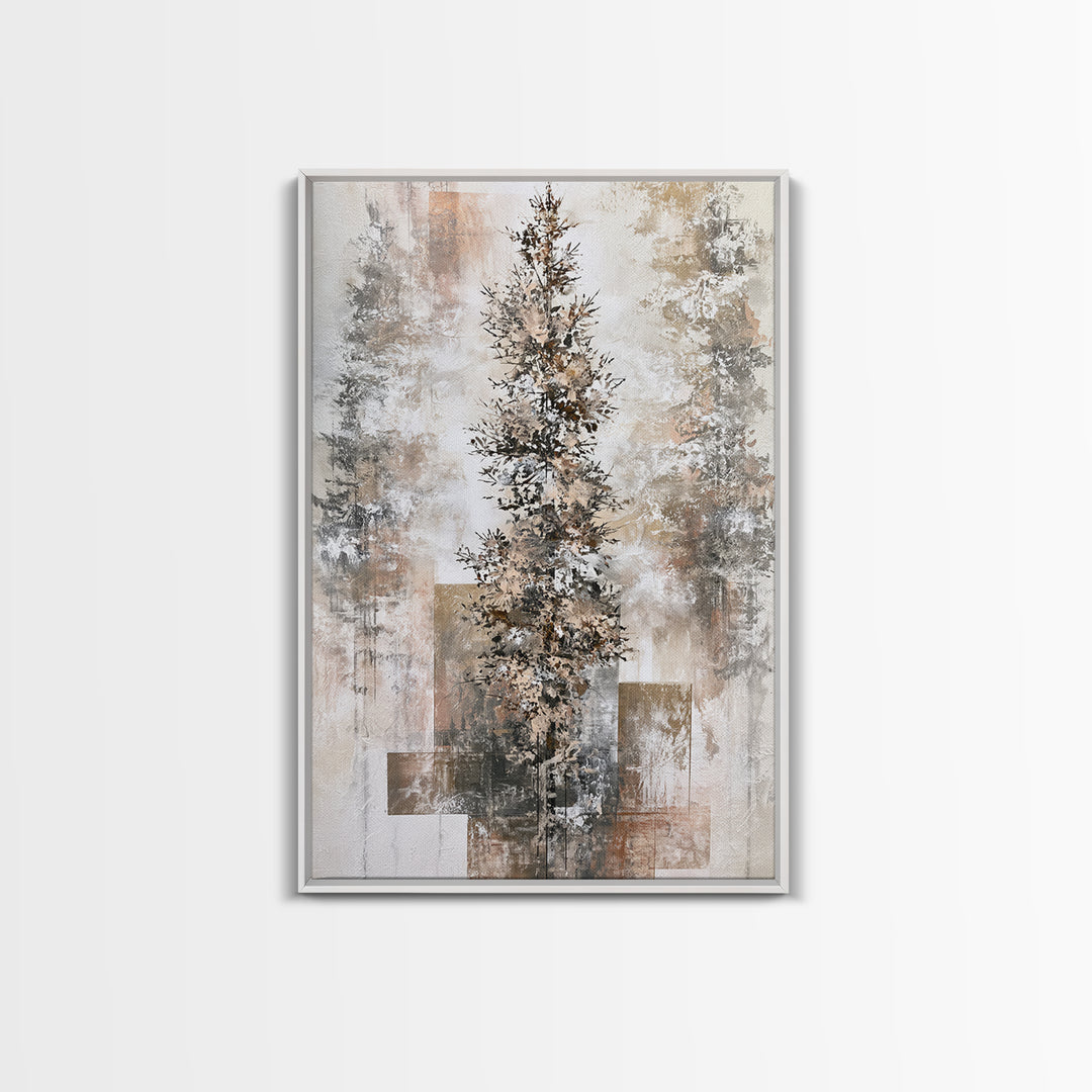 Snowy Nordic Forest Canvas Print, Scandinavian Art, Modern Art, Living Room Decor, Fine Art, Nordic, Contemporary Art, SCA-2x3-57