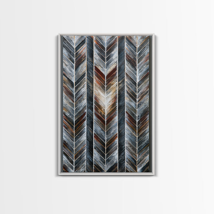 Herringbone Monochrome Pattern Framed Canvas Print, Scandinavian Art, Decor, Living Room Decor, Fine Art, Nordic, Printable Art, SCA-2x3-6