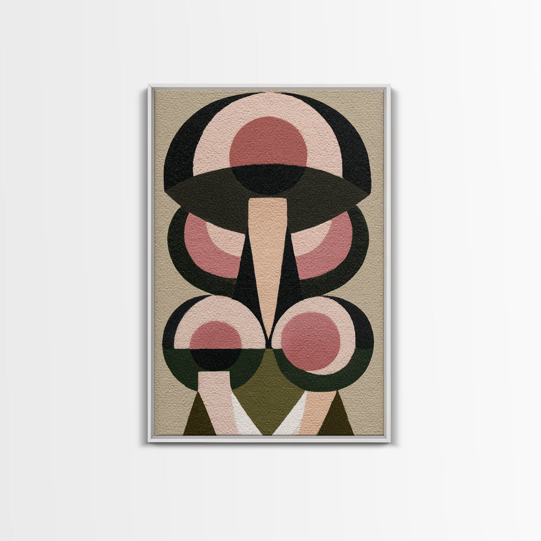 Simple Mushroom and Moss Forest Study Framed Canvas Print, Scandinavian Art, Room Decor, Living Room Decor, Fine Art, Nordic, SCA-2x3-8