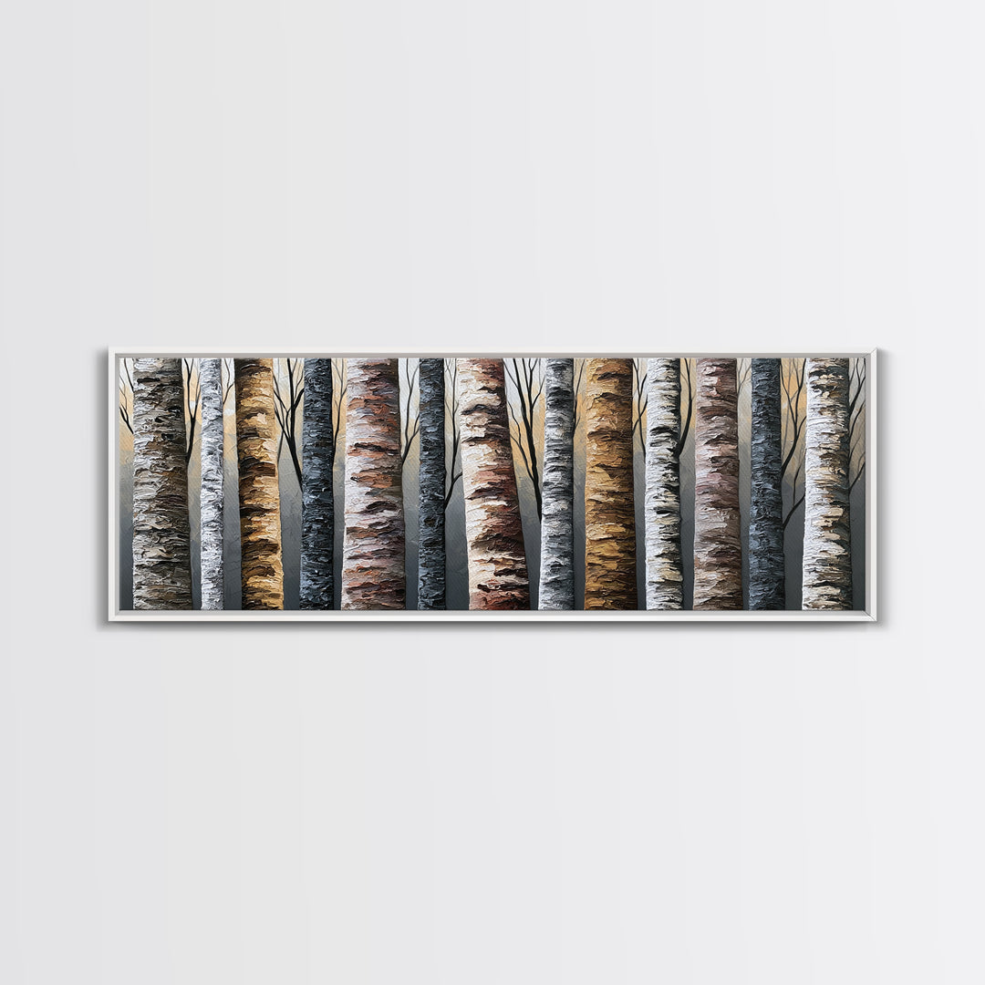 Birch Tree Trunks Canvas Print, Scandinavian Art, Modern Decor, Living Room Decor, Abstract Art, Nordic, Wall Decor, Art Print, SCA-3x1-25