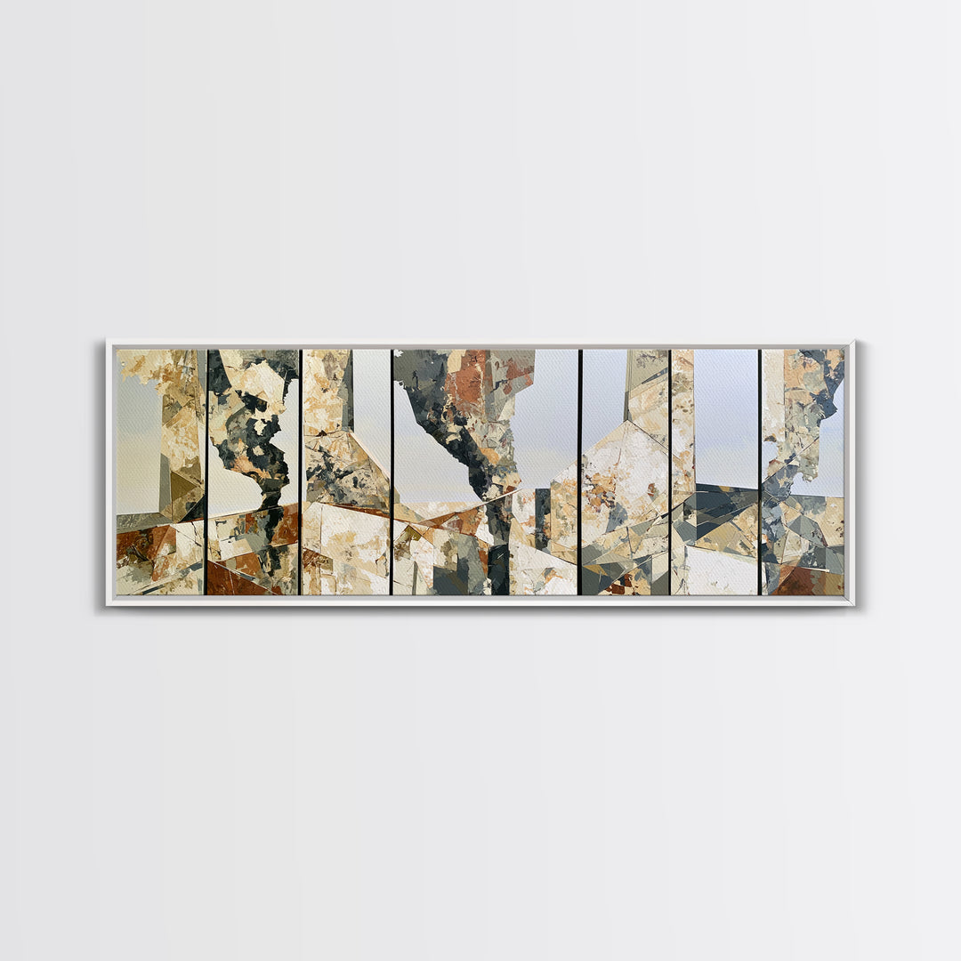 Winter Cabin Smoke Canvas Print, Scandinavian Art, Printable Art, Living Room Decor, Abstract Art, Nordic, Modern Art, SCA-3x1-34
