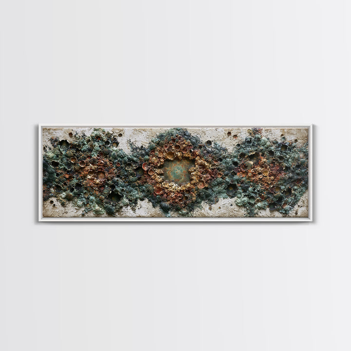 Simple Mushroom and Moss Forest Study Canvas Print, Scandinavian Art, Modern Decor, Living Room Decor, Oil Painting, Nordic, SCA-3x1-40