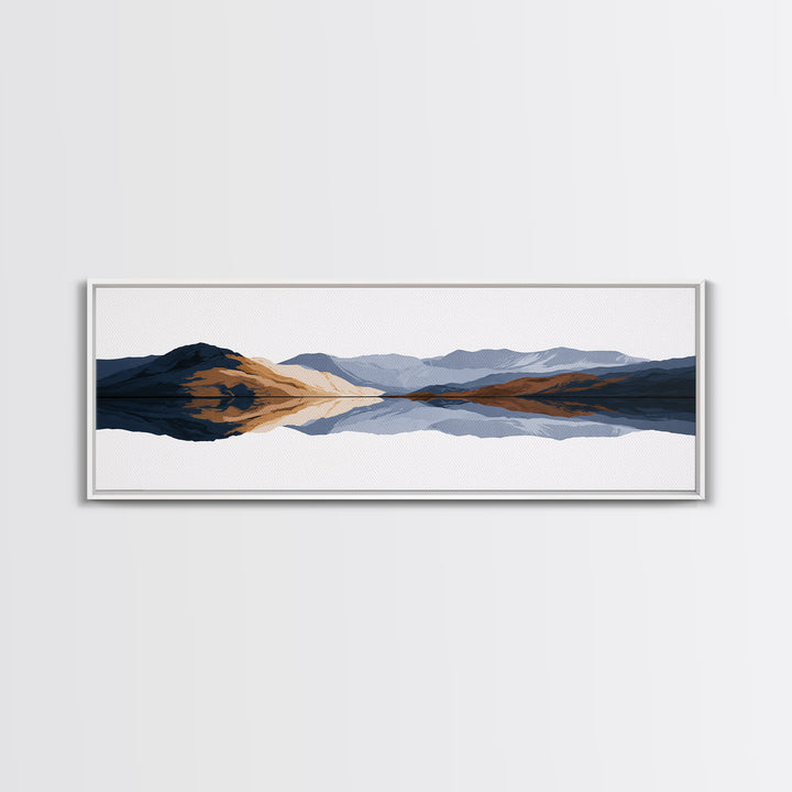 Minimal Fjord Landscape Canvas Print, Scandinavian Art, Boho Decor, Living Room Decor, Fine Art, Nordic, Luxury Decor, SCA-3x1-42