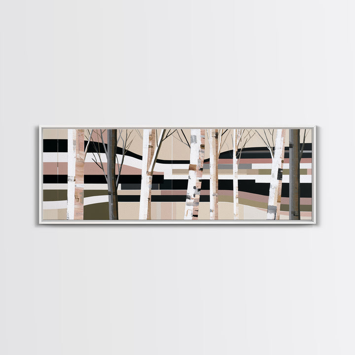 Birch Tree Trunks Canvas Print, Scandinavian Art, Modern Decor, Living Room Decor, Abstract Art, Nordic, Wall Decor, Art Print, SCA-3x1-49