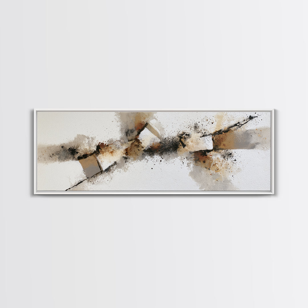 Soft Wool Texture Abstract Framed Canvas Print, Scandinavian Art, Mid Century Modern, Living Room Decor, Abstract Art, Nordic, SCA-3x1-59