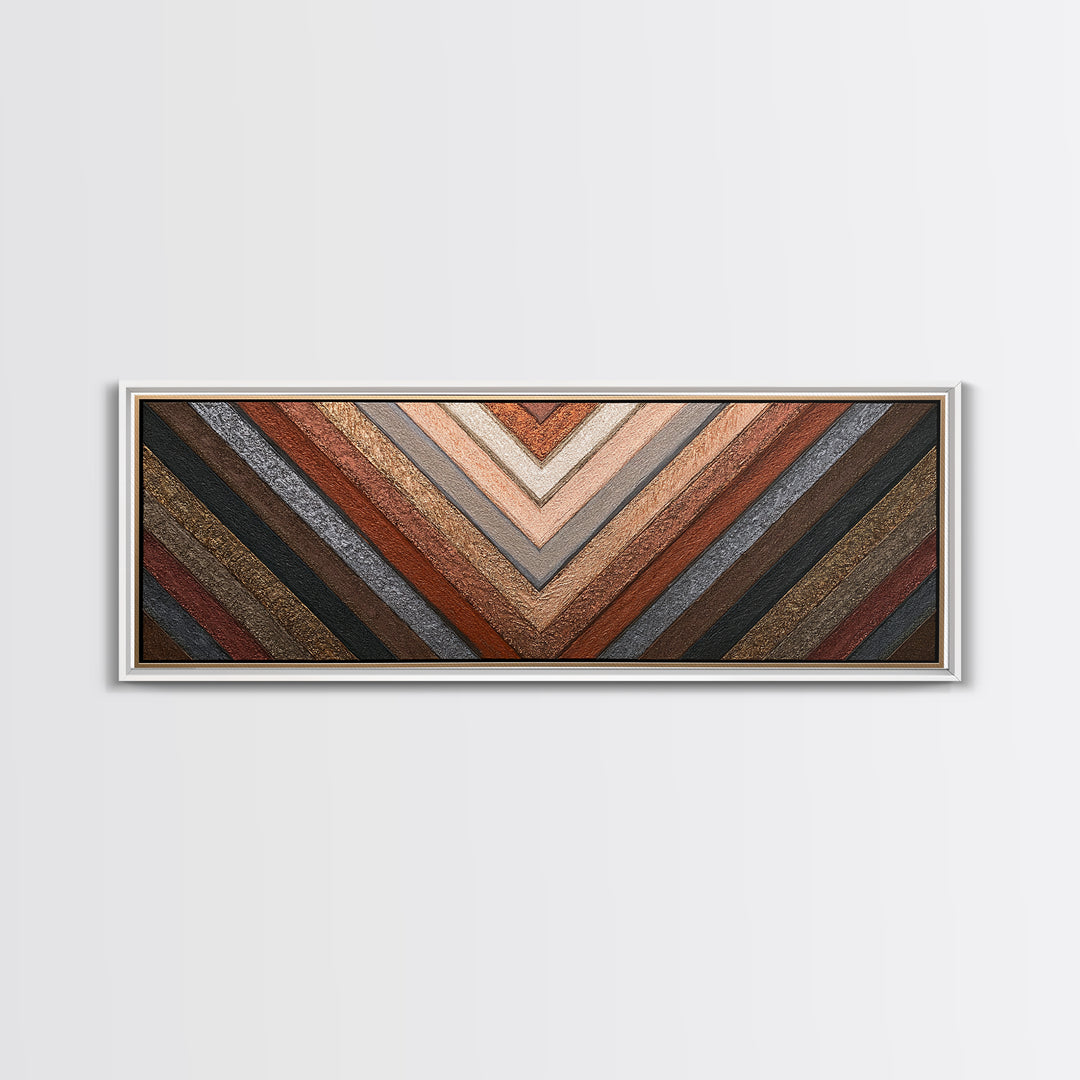 Herringbone Monochrome Pattern Canvas Print, Scandinavian Art, Minimalist Decor, Living Room Decor, Oil Painting, Nordic, SCA-3x1-62