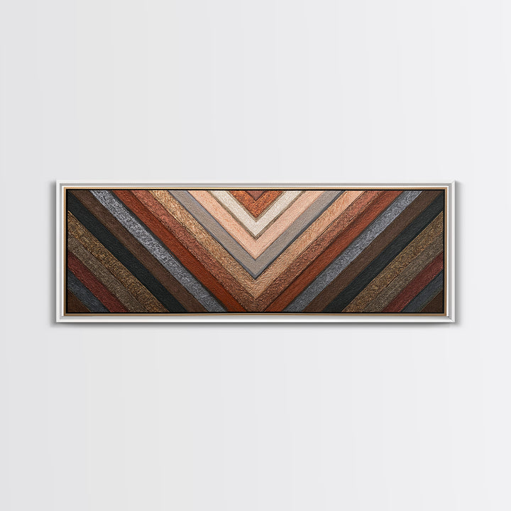 Herringbone Monochrome Pattern Canvas Print, Scandinavian Art, Minimalist Decor, Living Room Decor, Oil Painting, Nordic, SCA-3x1-62