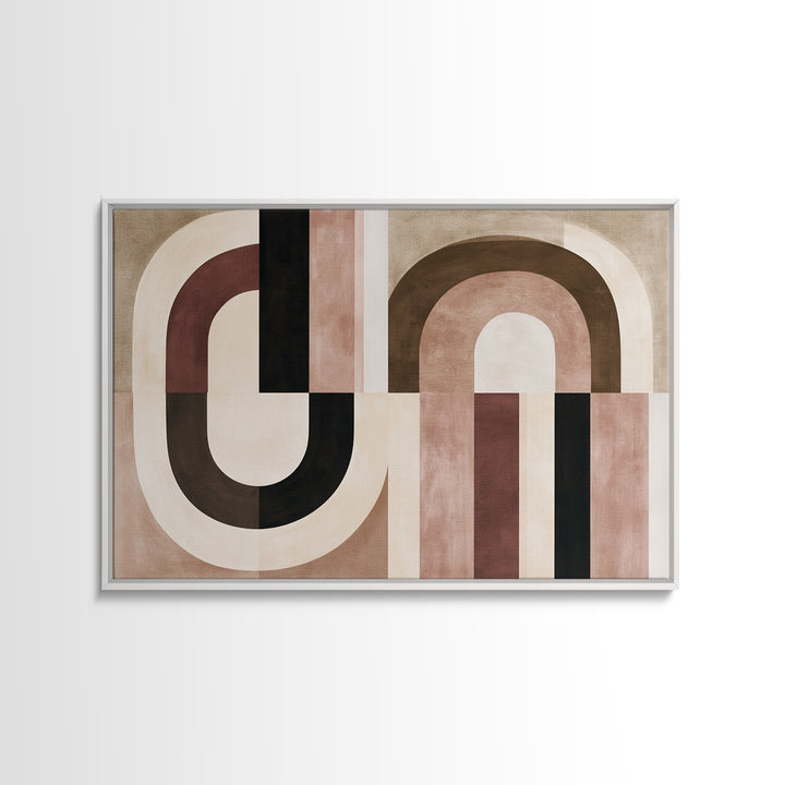 Abstract Arch Shapes Framed Canvas Print, Scandinavian Art, Abstract Wall Art, Living Room Decor, Abstract Art, Nordic, SCA-3x2-18