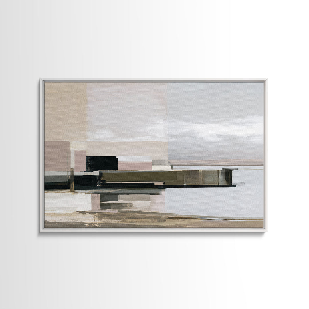Calm Lake Dock Canvas Print, Scandinavian Art, Original Painting, Living Room Decor, Fine Art, Nordic, Modern Wall Art, SCA-3x2-43