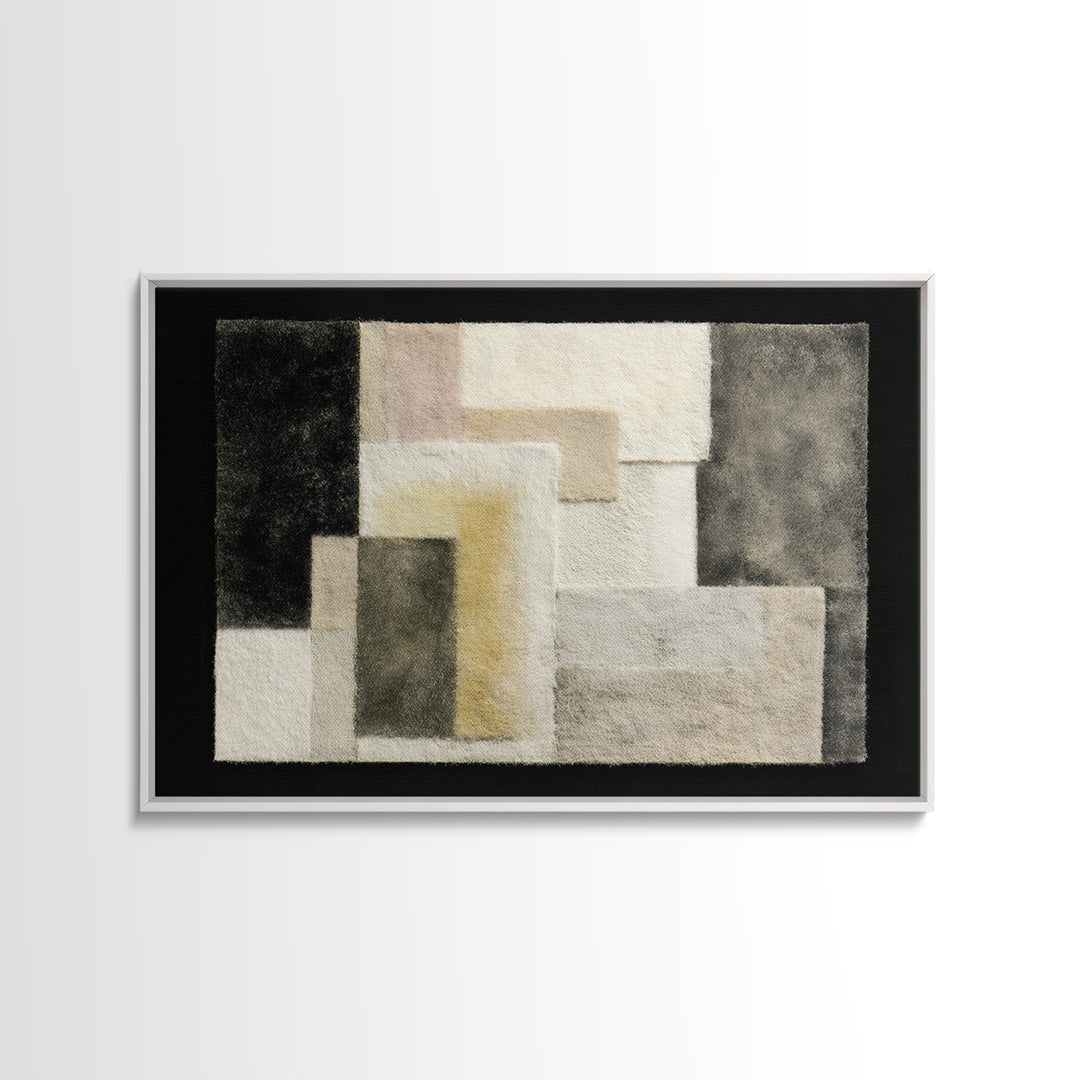 Soft Wool Texture Abstract Framed Canvas Print, Scandinavian Art, Living Room Decor, Fine Art, Nordic, Gallery Decor, SCA-3x2-47