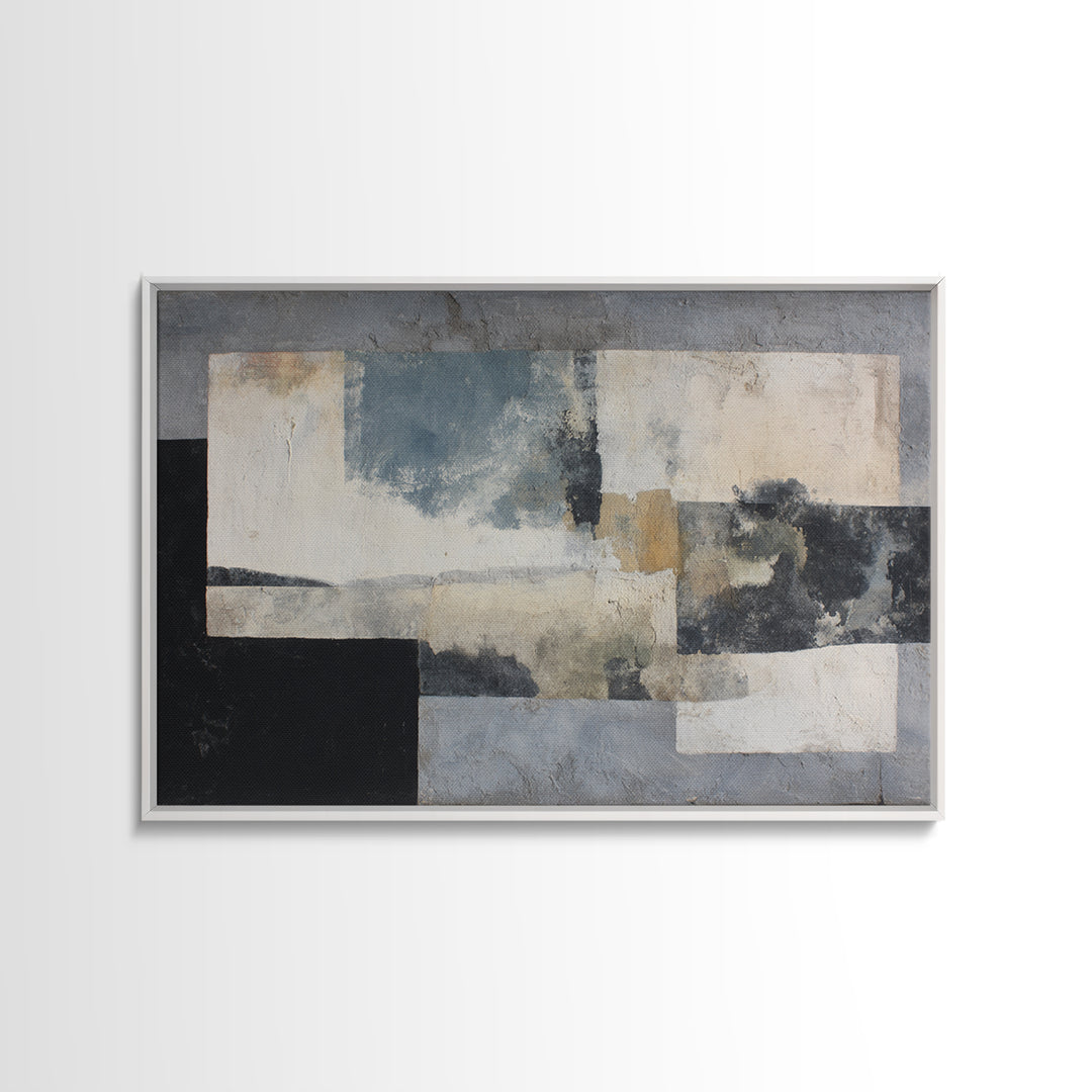Simple Black House Shape Framed Canvas Print, Scandinavian Art, Abstract Wall Art, Living Room Decor, Fine Art, Nordic, SCA-3x2-59