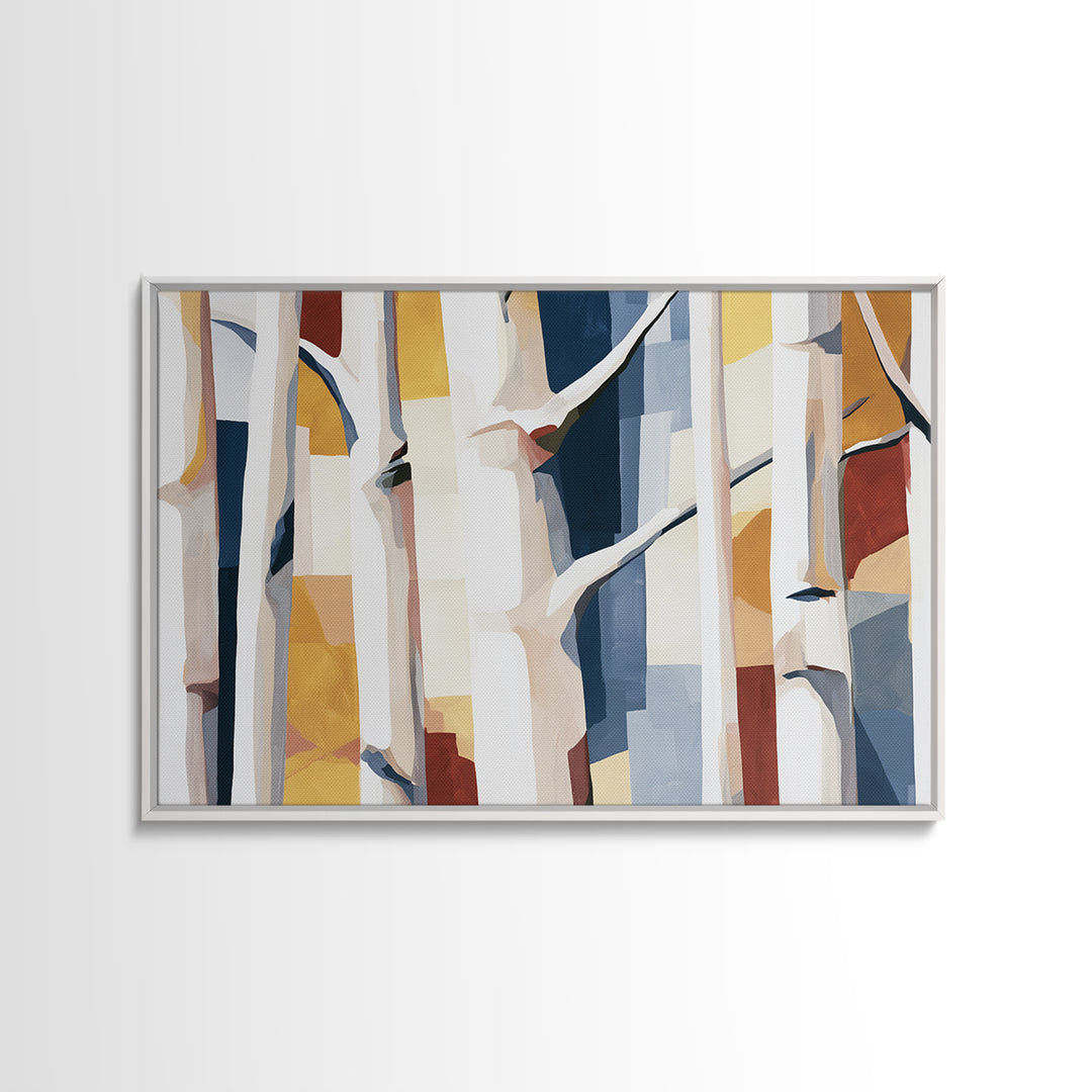Birch Tree Trunks Canvas Print, Scandinavian Art, Luxury Decor, Living Room Decor, Oil Painting, Nordic, Printable Wall Art, SCA-3x2-61