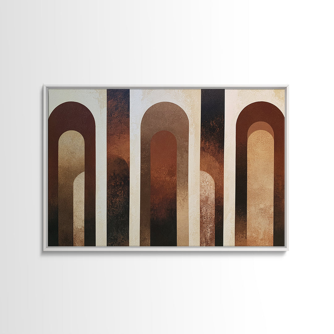 Abstract Arch Shapes Canvas Print, Scandinavian Art, Canvas Print, Living Room Decor, Abstract Art, Nordic, Textured Painting, SCA-3x2-66