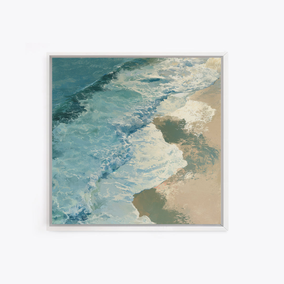 Ocean Foam Patterns from Above Canvas Print, Seascape Art, Large Wall Art, Coastal Decor, Seascape, Watercolor Painting, SEA-1x1-36