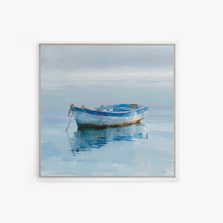 Minimal Horizon Line Framed Canvas Print, Seascape Art, Textured Painting, Coastal Decor, Oil Painting, Seascape, SEA-1x1-88