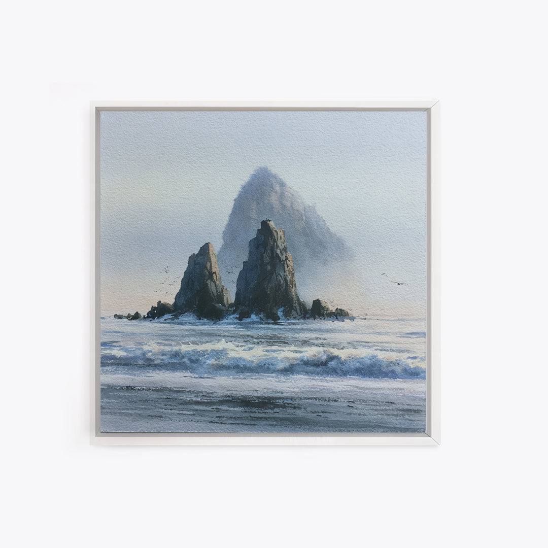 Sea Stack Rocks Canvas Print, Seascape Art, Boho Decor, Coastal Decor, Fine Art, Seascape, Printable Wall Art, SEA-1x1-91