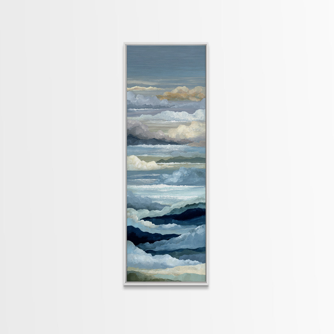 Storm Waves Crashing Canvas Print, Seascape Art, Fine Art Print, Coastal Decor, Fine Art, Seascape, Digital Prints, SEA-1x3-13