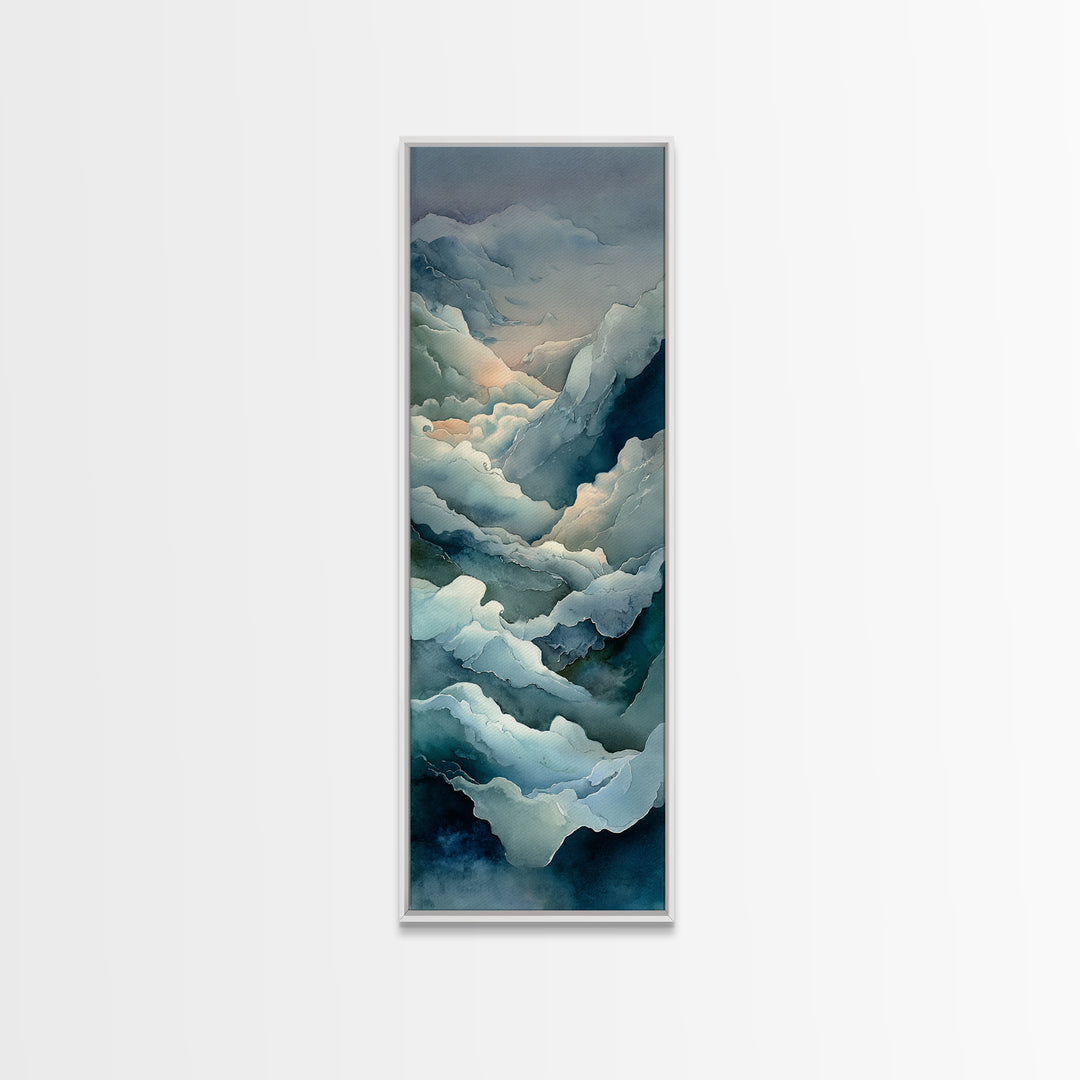 Storm Waves Crashing Framed Canvas Print, Seascape Art, Textured Painting, Coastal Decor, Fine Art, Seascape, Large Wall Art, SEA-1x3-61