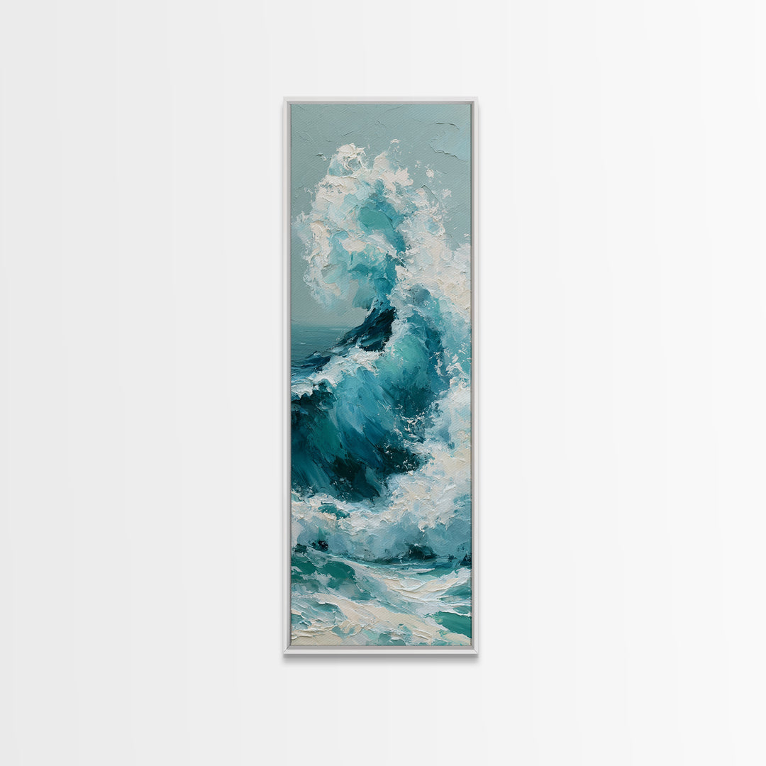 Wild Atlantic Wave Canvas Print, Seascape Art, Luxury Decor, Coastal Decor, Fine Art, Seascape, Oil Painting, Digital Wall Art, SEA-1x3-77