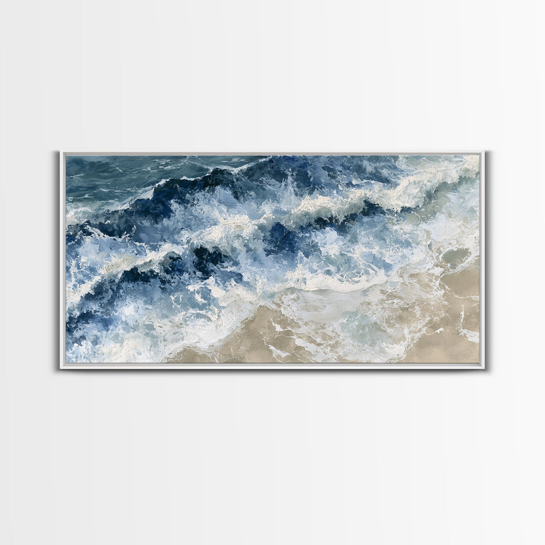 Ocean Foam Patterns from Above Canvas Print, Seascape Art, Contemporary Art, Coastal Decor, Fine Art, Seascape, Canvas Wall Art, SEA-2x1-32