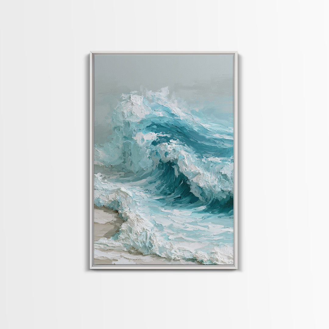 Wild Atlantic Wave Framed Canvas Print, Seascape Art, Wall Art, Coastal Decor, Fine Art, Seascape, Abstract Art, Bedroom Decor, SEA-2x3-25