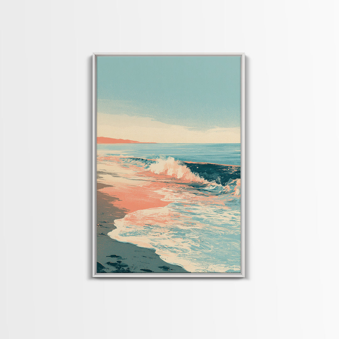 Calm Blue Horizon Framed Canvas Print, Seascape Art, Contemporary Art, Coastal Decor, Fine Art, Seascape, Canvas Wall Art, SEA-2x3-34