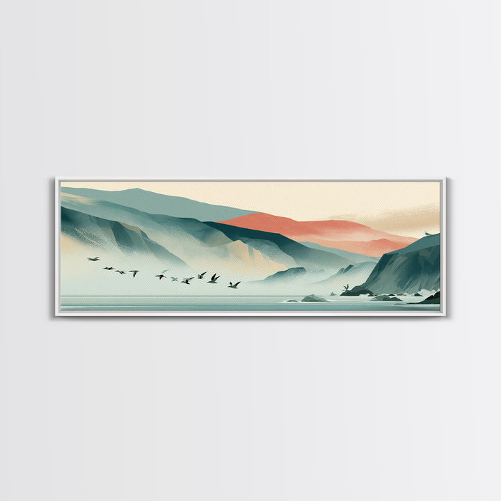 Misty Sea Cliffs Canvas Print, Seascape Art, Living Room Decor, Coastal Decor, Fine Art, Seascape, Gallery Decor, Wall Decor, SEA-3x1-21