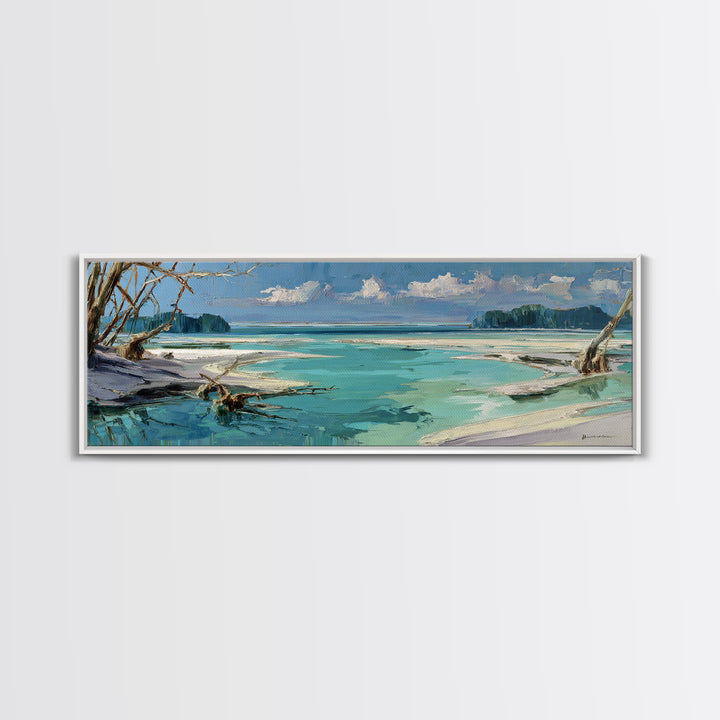 Whitecaps Rolling under Storm Light Framed Canvas Print, Seascape Art, Wall Art Print, Coastal Decor, Fine Art, Seascape, SEA-3x1-77