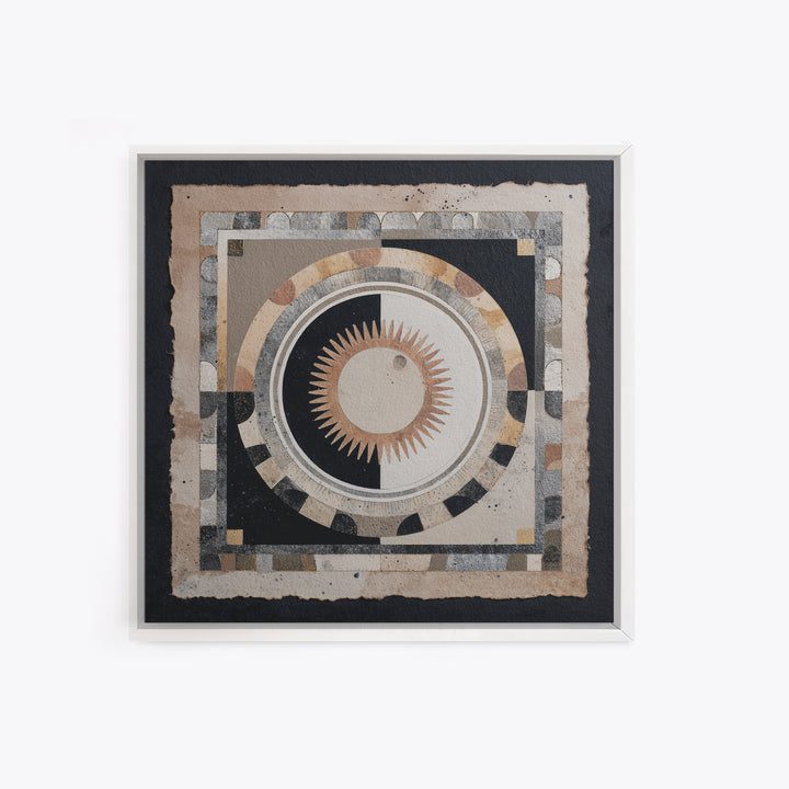 Cosmic Eye Inside Geometric Frame Canvas Print, Sacred Geometry Art, Boho Wall Decor, Living Room Decor, Abstract Art, Geometry, SGA-1x1-19