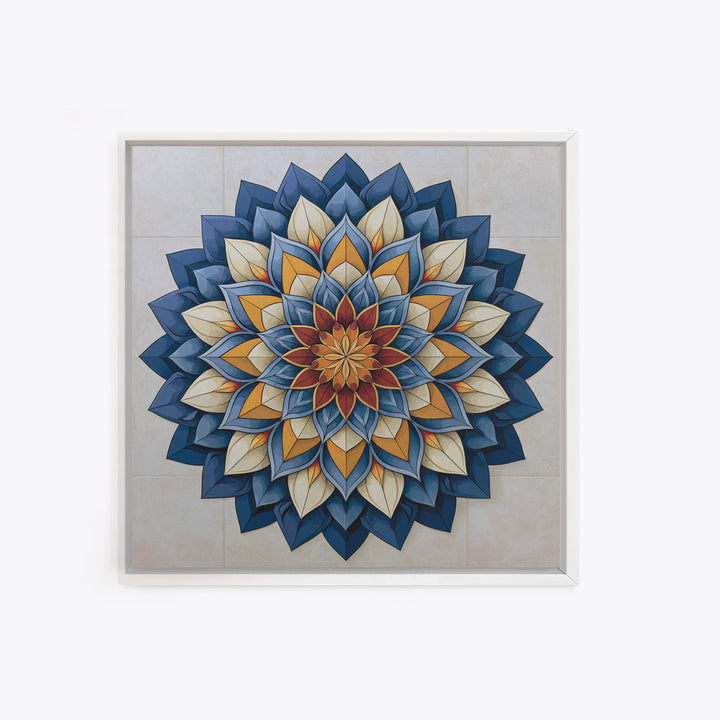 Mandala Lotus with Precise Radial Symmetry Canvas Print, Sacred Geometry Art, Sacred Geometry, Living Room Decor, Geometry, SGA-1x1-26