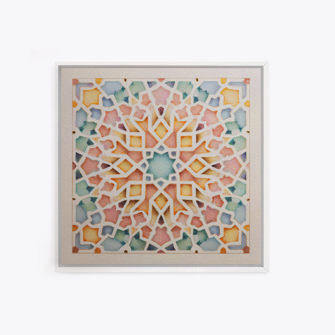 Black and Gold Geometric Rosette Canvas Print, Sacred Geometry Art, Wall Hanging, Living Room Decor, Abstract Art, Geometry, SGA-1x1-36