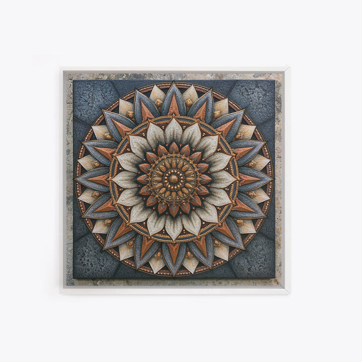 Mandala Lotus with Precise Radial Symmetry Canvas Print, Sacred Geometry Art, Sacred Geometry, Living Room Decor, Geometry, SGA-1x1-50