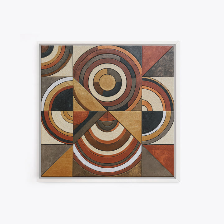 Concentric Circles and Triangles Canvas Print, Sacred Geometry Art, Yoga Wall Art, Living Room Decor, Fine Art, Geometry, SGA-1x1-9