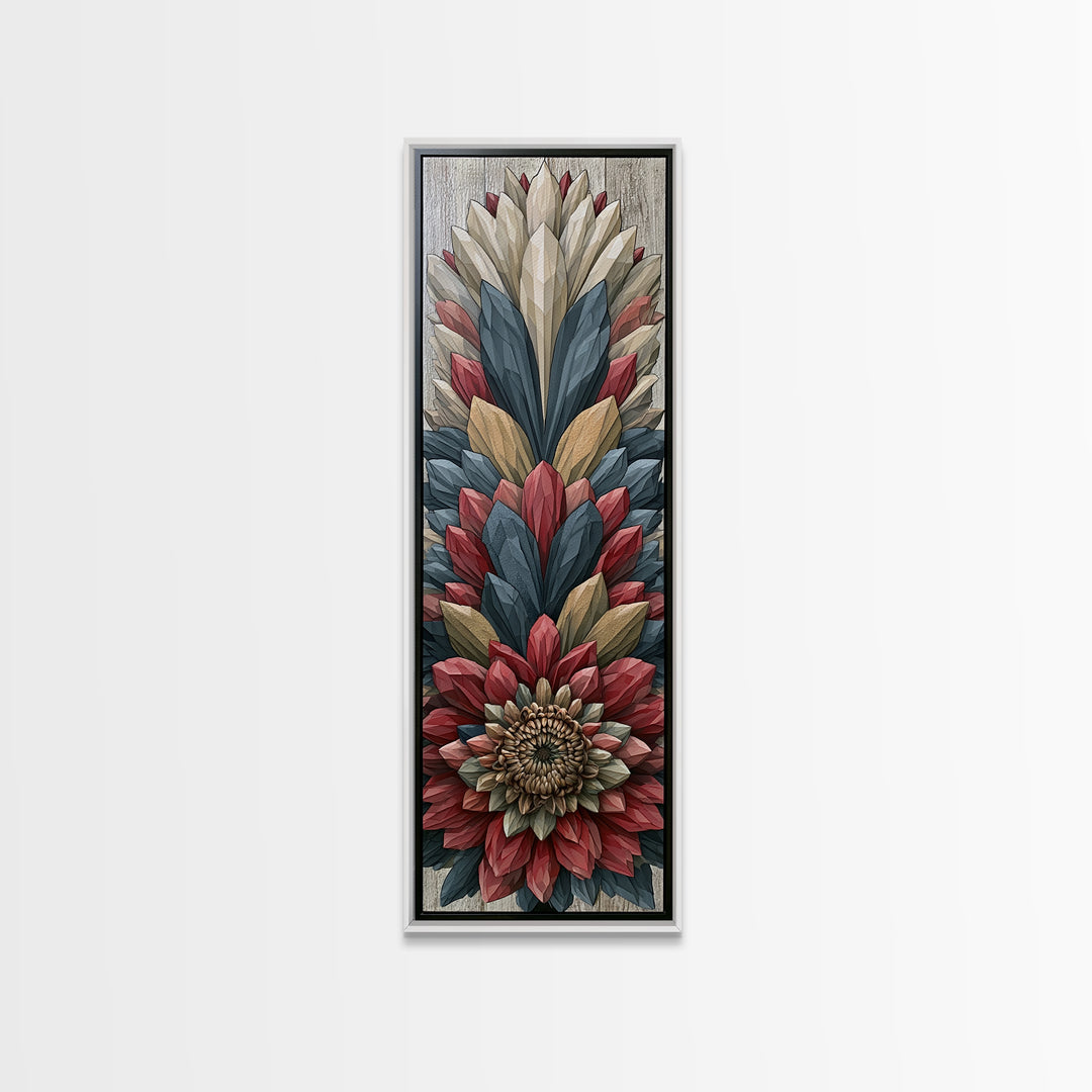 Crystal Lotus Arrangement Canvas Print, Sacred Geometry Art, Large Wall Art, Living Room Decor, Geometry, Geometric Wall Art, SGA-1x3-56