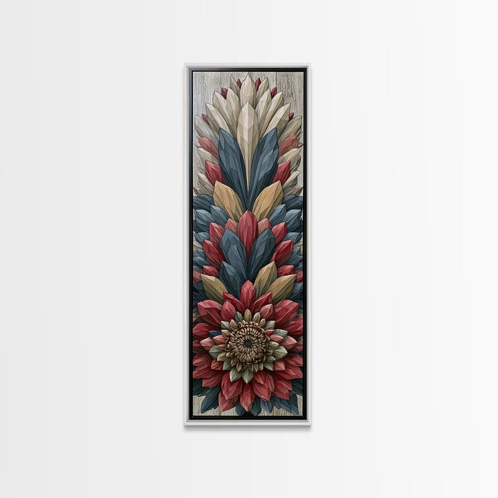Crystal Lotus Arrangement Canvas Print, Sacred Geometry Art, Large Wall Art, Living Room Decor, Geometry, Geometric Wall Art, SGA-1x3-56