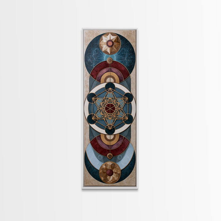 Metatron Cube with Celestial Background Canvas Print, Sacred Geometry Art, Digital Download Art, Living Room Decor, Geometry, SGA-1x3-63